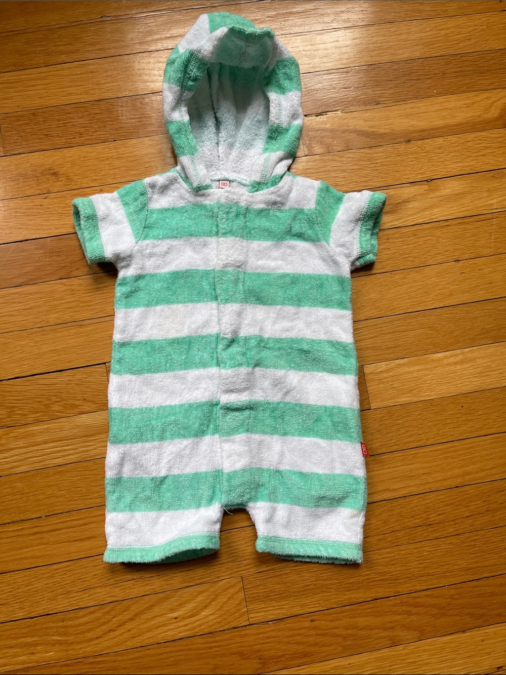 Magnificent Baby Terrycloth Hooded Baby Romper -6 mos